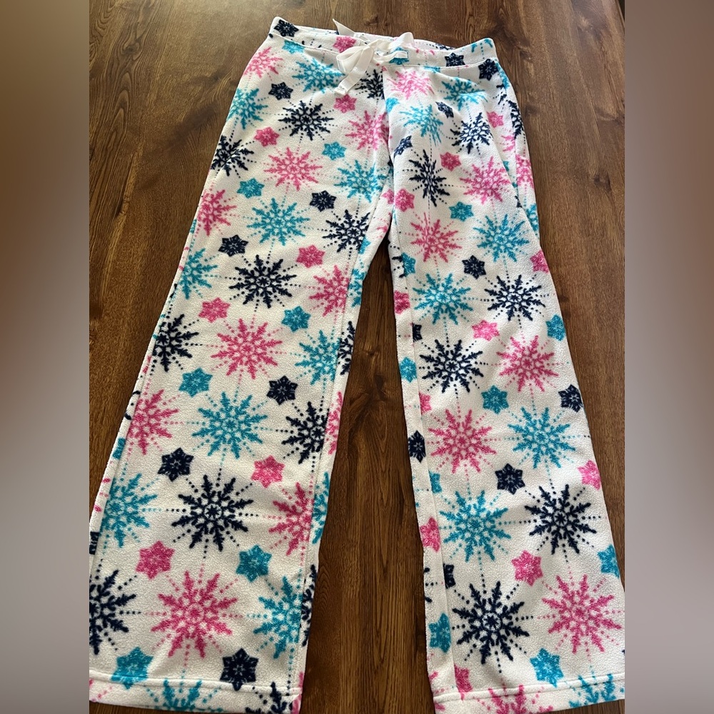 Womens Old Navy snowflake pajama bottoms size small Y2K